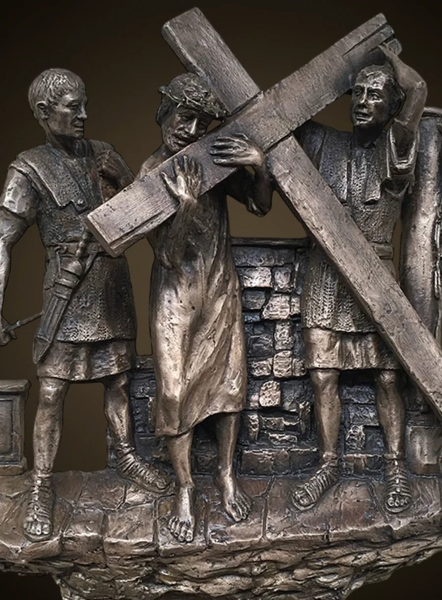 Una formella della Via Crucis di Gerusalemme, altra grande opera del Maestro Mutto.
