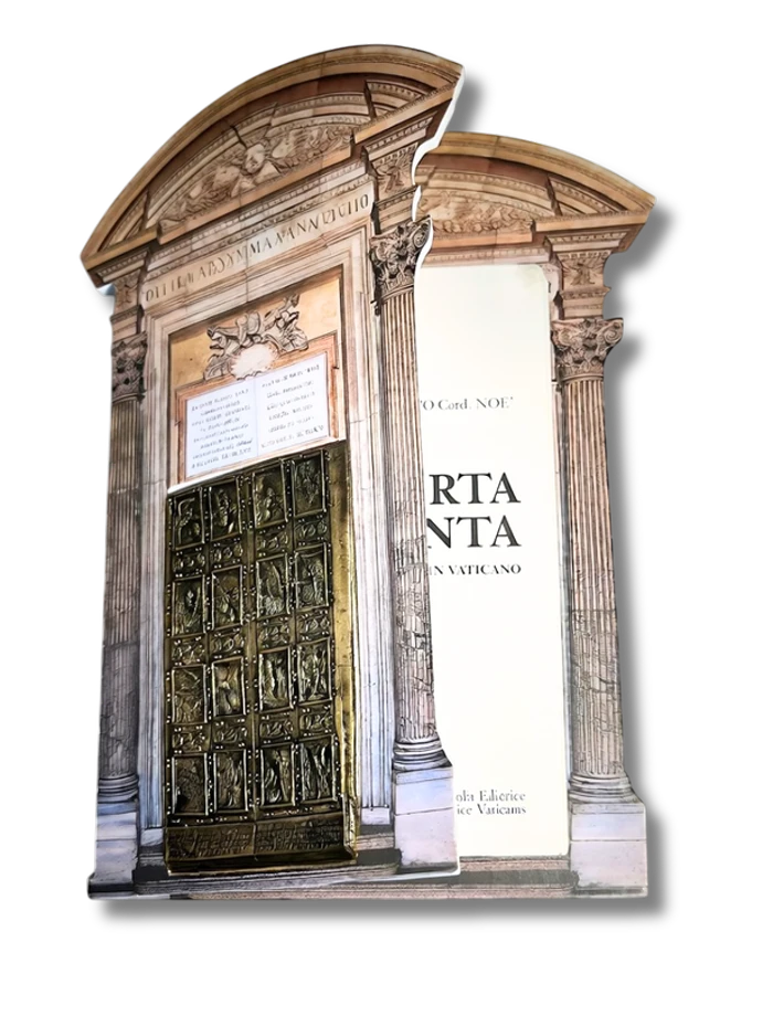 La Porta Santa originale della Basilica di San Pietro, a cui l'opera si ispira.
