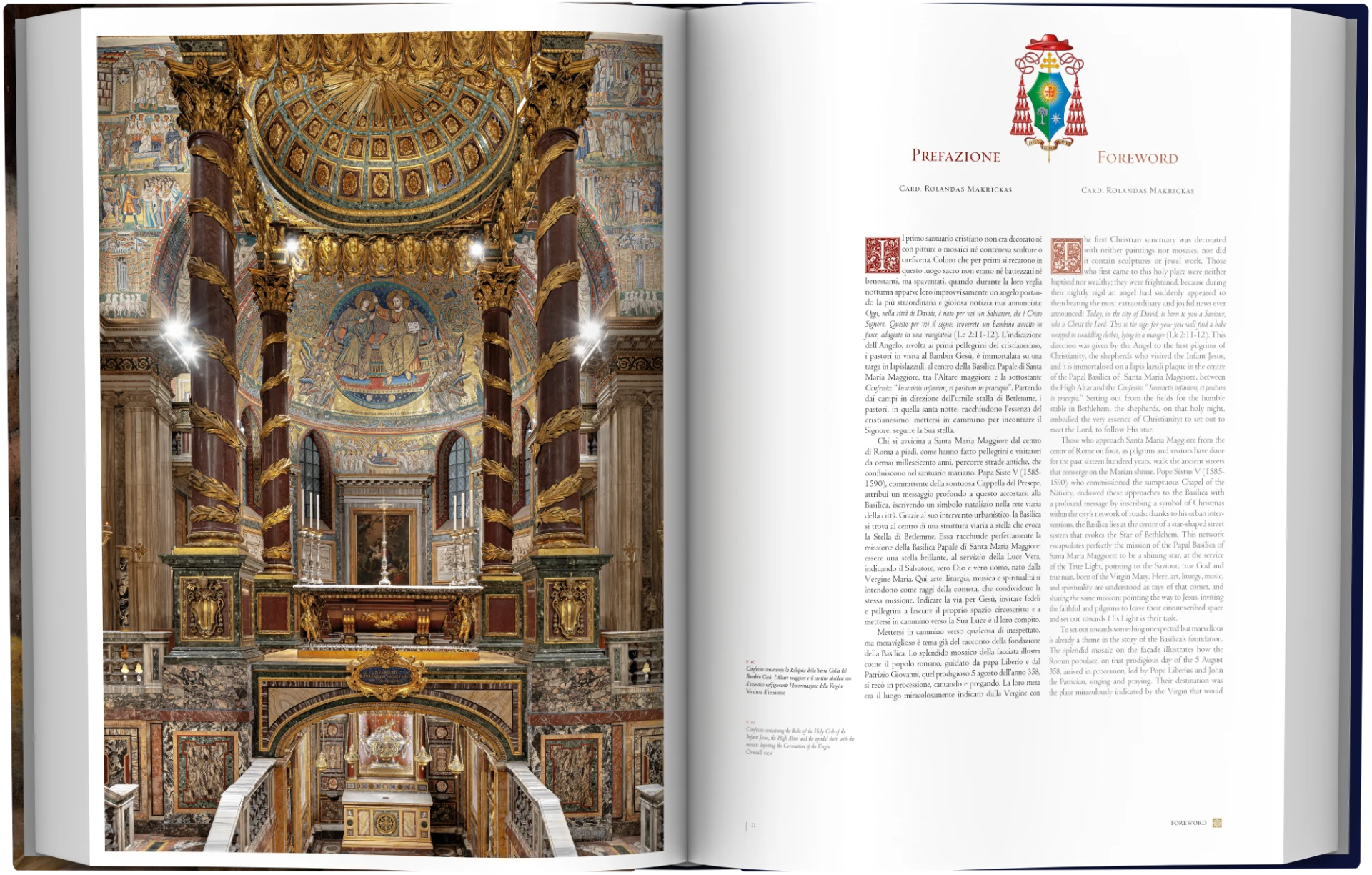 Il Confessio con la Reliquia della Sacra Culla, l'Altare Maggiore e il catino absidale con il mosaico dell'Incoronazione della Vergine.