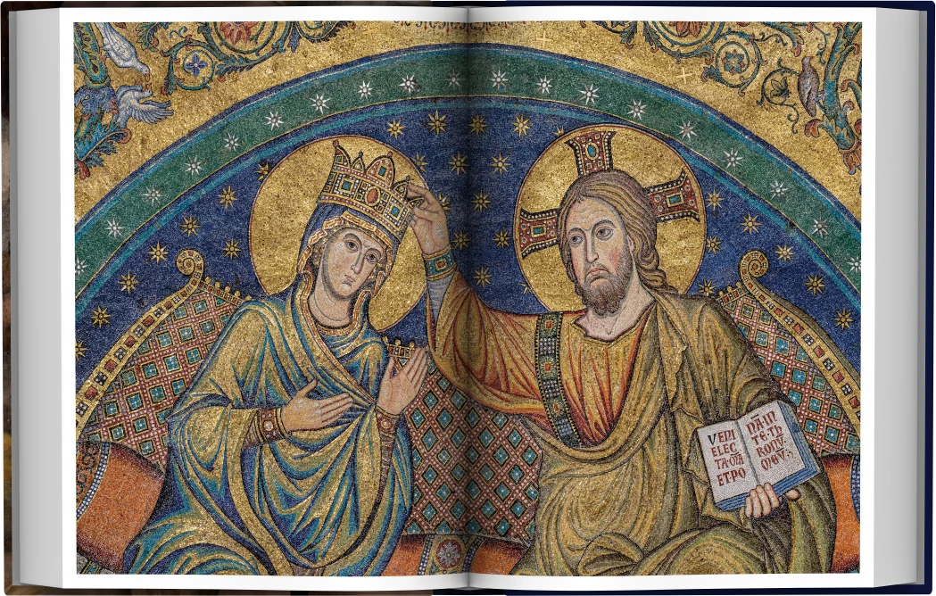 Il mosaico absidale dell'Incoronazione della Vergine, realizzato da Jacopo Torriti per volere di Niccolò IV (1288-1292).