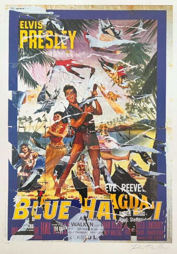 Mimmo Rotella — Blue Hawaii