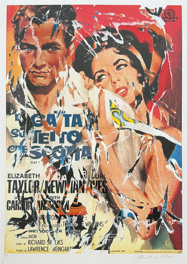 Mimmo Rotella — La gatta sul tetto che scotta