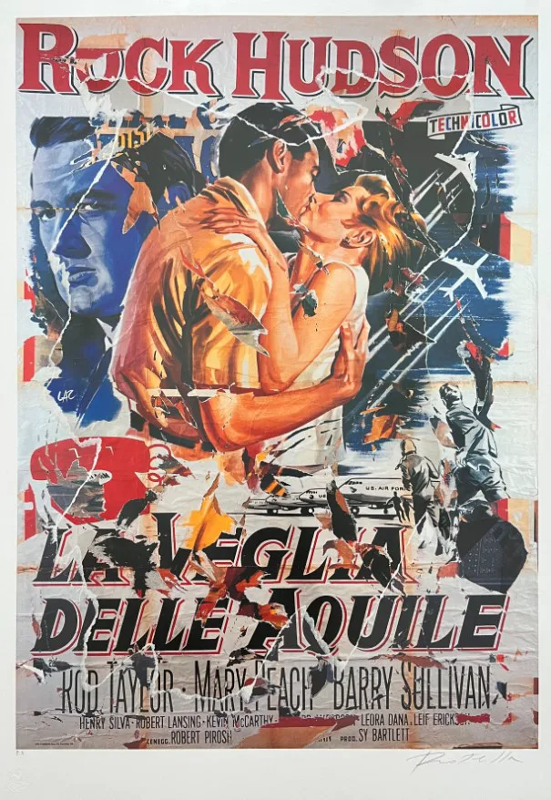 Mimmo Rotella — La veglia delle aquile