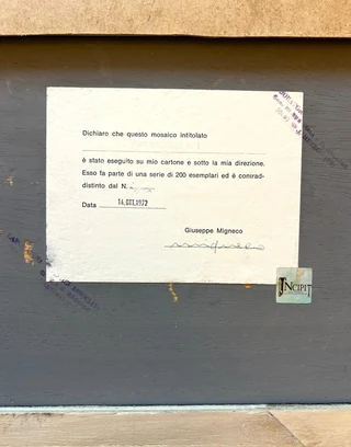 Dichiarazione sul retro