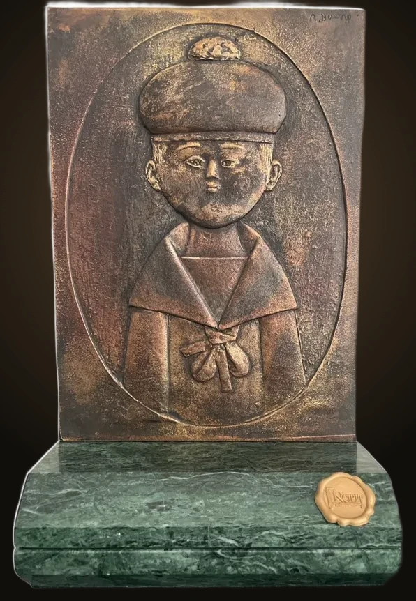 Marinaretto, Antonio Bueno — Bronzo su base in marmo Guatemala, prova d'artista. Dalla Fondazione Vincenzo Di Paolo.